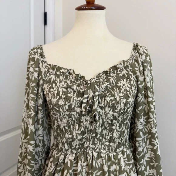 Moon River Floral Green Dress Cottage Prarie - Picture 6 of 13